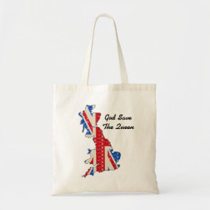 Tela Bolso de mano Bandera del Reino Unido Dios salve a