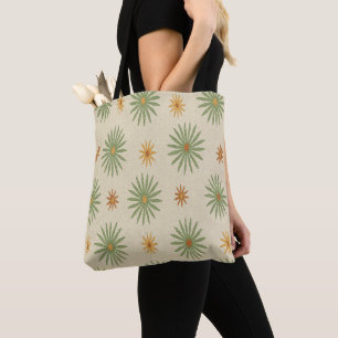 Tela Bolso de mano Beige y Verde Boho Starburst