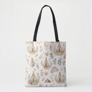 Tela Bolso de mano boho tipi con nombre personalizado p