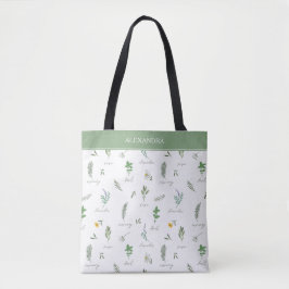 Tela Bolso de mano botánico moderno personalizado