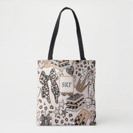 Tela Bolso de mano Chic Leopardo Amante del Café Eartht