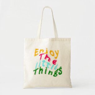 Tela Bolso de mano colorido Disfruta de las pequeñas co
