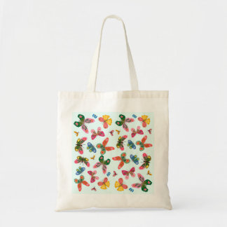 Tela Bolso de mano colorido para jardín con mariposas