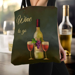 Tela Bolso de mano con arte clásico de Wine to Go