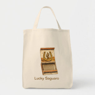 Tela Bolso de mano con arte de caja de cerillas de vaqu