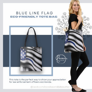 Tela Bolso de mano con bandera de la línea azul