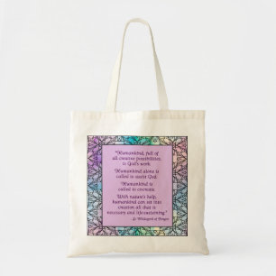 Tela Bolso de mano con cita de Sta. Hildegard de Bingen