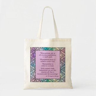 Tela Bolso de mano con cita de Sta. Hildegard de Bingen