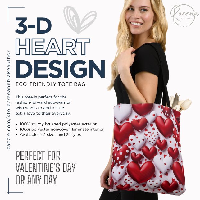 Tela Bolso de mano con diseño de corazón en 3D (Subido por el creador)