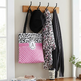 Tela Bolso de mano con estampado de lunares femeninos y