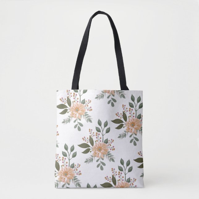 Tela Bolso de mano con estampado floral (Anverso)