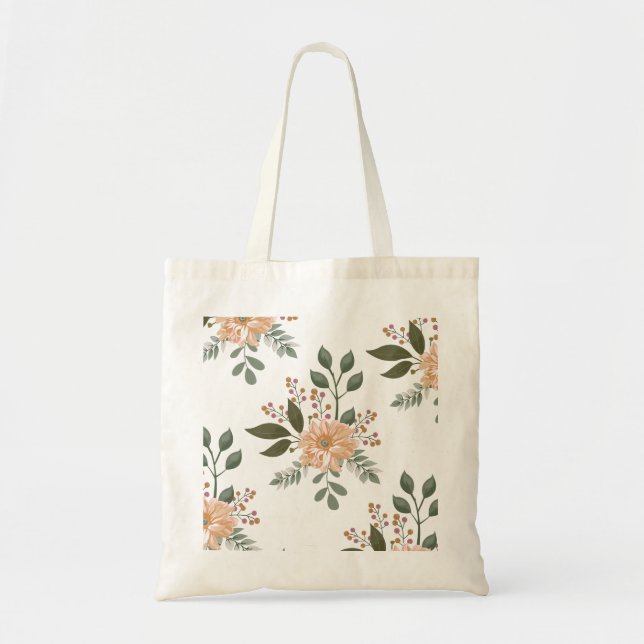 Tela Bolso de mano con estampado floral (Frente)