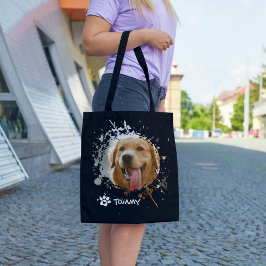 Tela Bolso de mano con foto de mascota personalizada co