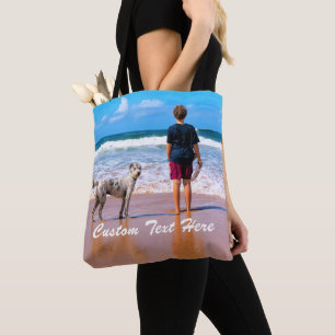 Tela Bolso de mano con foto de mascota personalizada Te