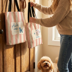 Tela Bolso de mano con foto personalizada de perro cani