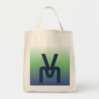 Tela Bolso de mano con gradiente azul y verde de monogr