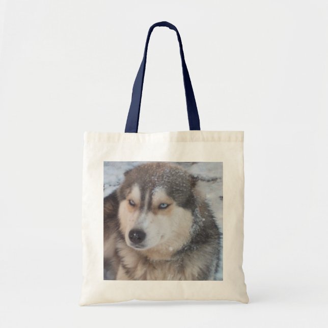 Tela Bolso de mano con Husky (Frente)