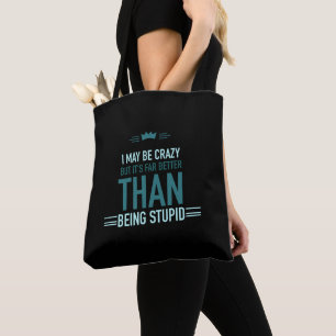 Tela Bolso de mano con letras "Puede que esté loca"