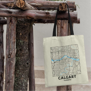 Tela Bolso de mano con mapa de la ciudad de Calgary, Al