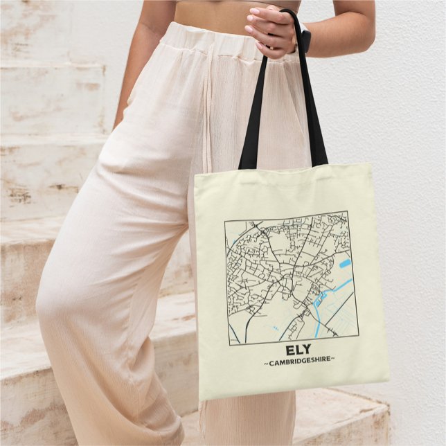 Tela Bolso de mano con mapa de la ciudad de Ely, Cambri (Subido por el creador)