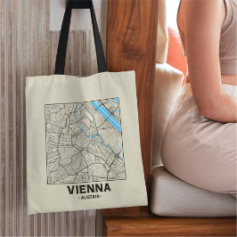 Tela Bolso de mano con mapa de la ciudad de Viena, Aust