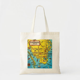 Tela Bolso de mano con mapa de San Petersburgo