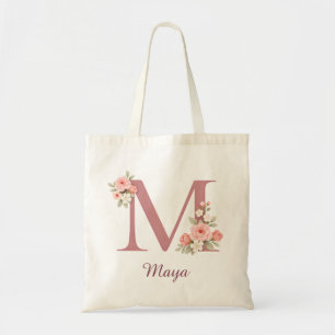 Tela Bolso de mano con monograma de letra M floral pers