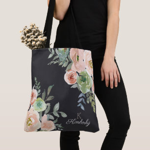 Tela Bolso de mano con monograma inicial verde melocotó