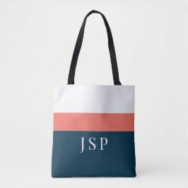 Tela Bolso de mano con monograma personalizado – Navy C