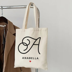 Tela Bolso de mano con monograma personalizado, regalo 