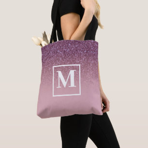 Tela Bolso de mano con monograma y brillo de oro rosa