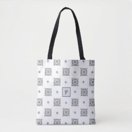 Tela Bolso de mano con monograma y garabato dibujado a 