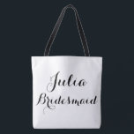 Tela Bolso de mano con nombre personalizado<br><div class="desc">Bolso de mano con nombre personalizado para dama de honor</div>