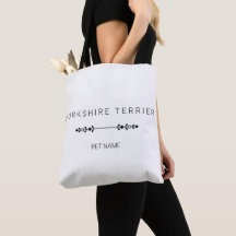 Bolso de mano con nombre personalizado de Yorkie -