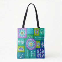Bolso de mano con patrón bohemio caprichoso