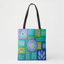 Tela Bolso de mano con patrón bohemio caprichoso