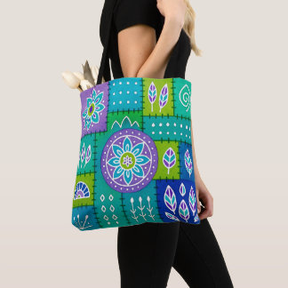 Tela Bolso de mano con patrón bohemio caprichoso