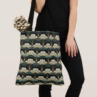 Tela Bolso de mano con patrón de abanico Art Deco