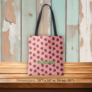 Tela Bolso de mano con patrón de icono de fresa