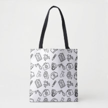 Bolso de mano con patrón de icono de vida de enfer