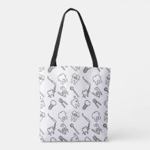 Bolso de mano con patrón de iconos dentales minima