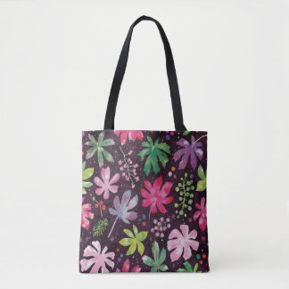 Tela Bolso de mano con patrón floral oscuro
