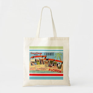 Tela Bolso de mano con postal retro de Key West