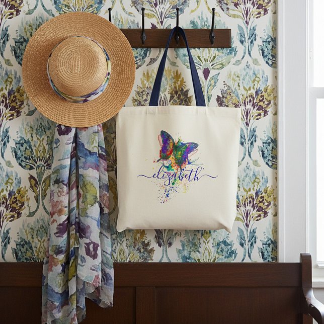 Tela Bolso de mano con salpicaduras de mariposas person (Subido por el creador)