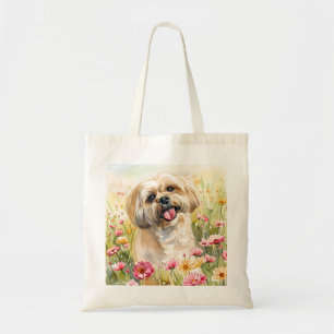 Tela Bolso de mano de acuarela Lhasa Apso