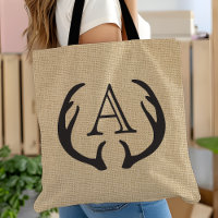 Bolso de mano de arpillera rústica con asta de cie
