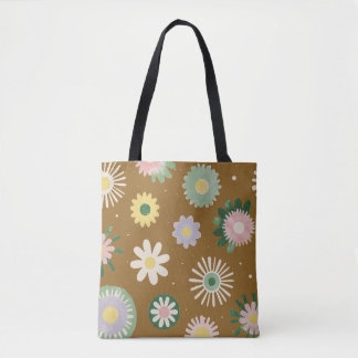 Tela Bolso de mano de arte floral suave púrpura