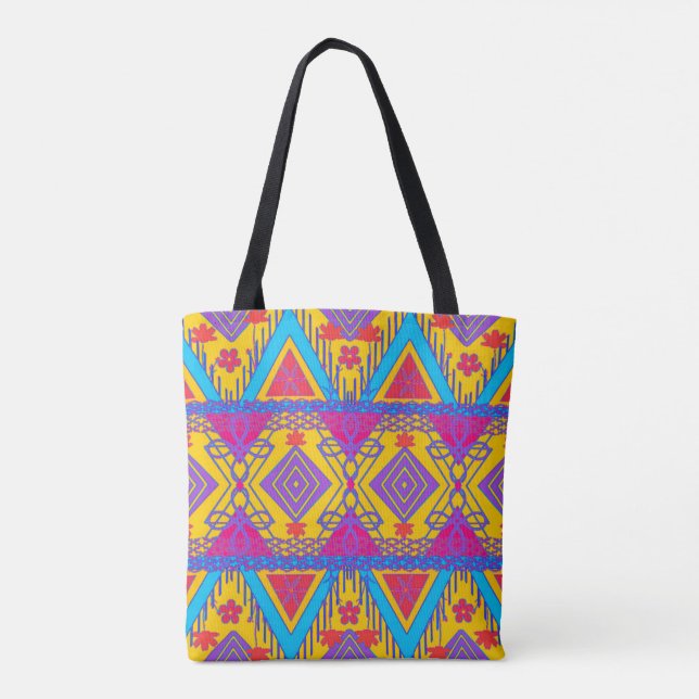 Tela Bolso de mano de arte popular boho (Reverso)
