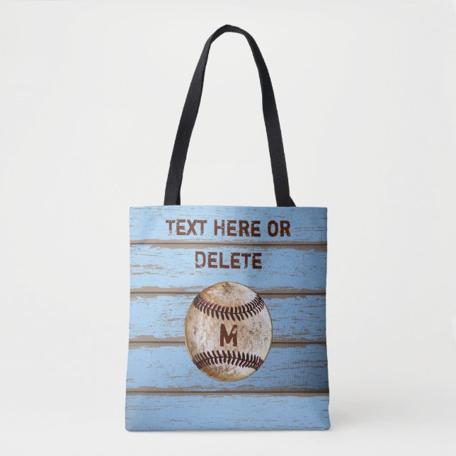 Tela Bolso de mano de béisbol rústico personalizado con (Anverso)