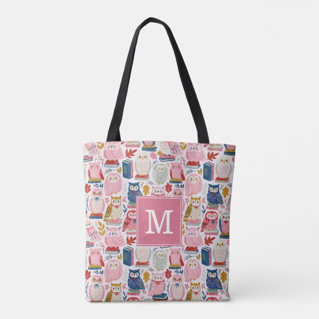 Tela Bolso de mano de búho lindo (Reverso)